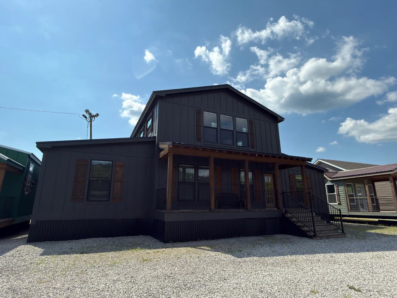 The barndominium 2 elevation and exterior home features