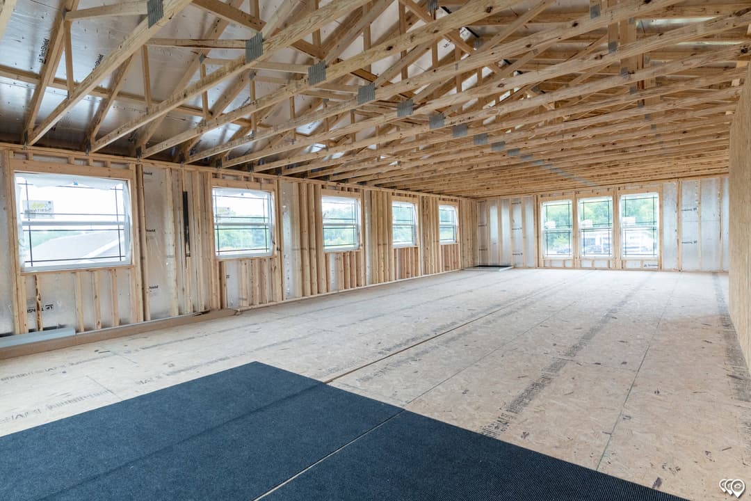 The barndominium interior home features