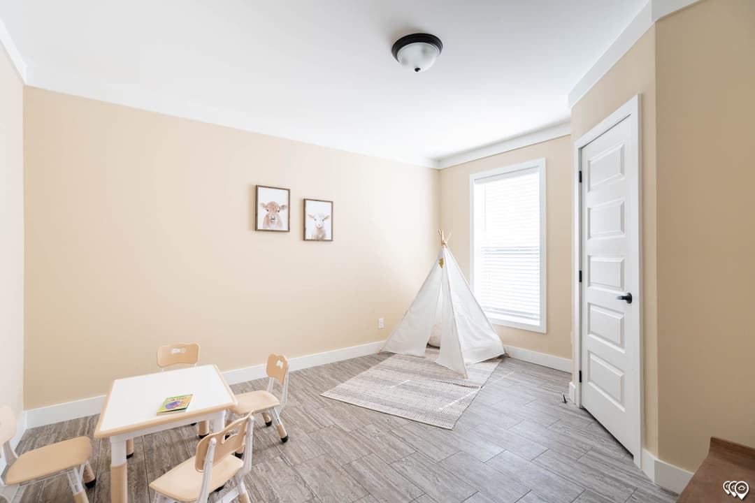 The barndominium 2 bedroom home features