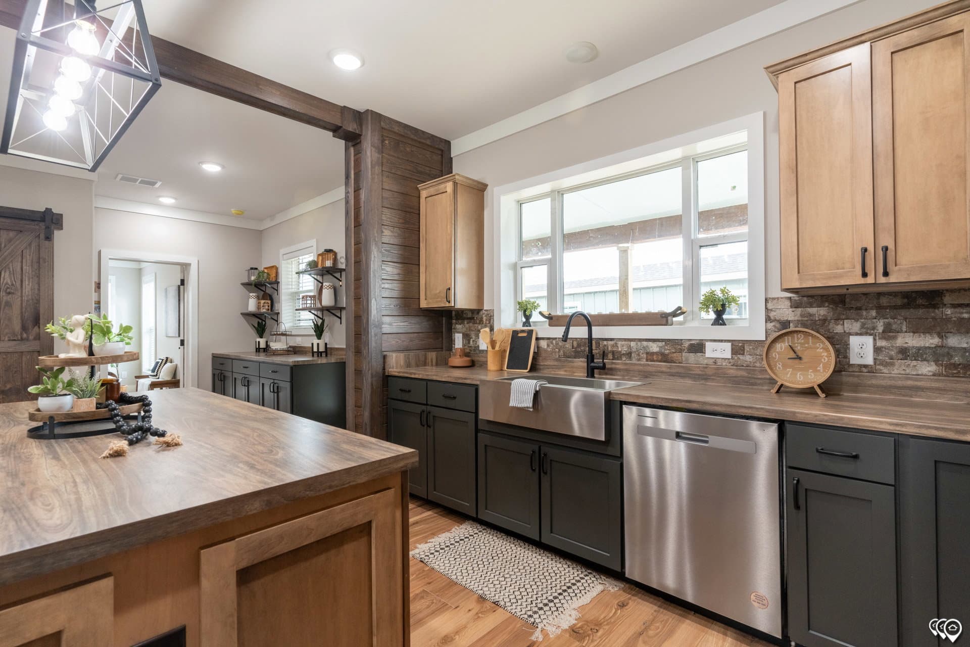 The barndominium kitchen home features