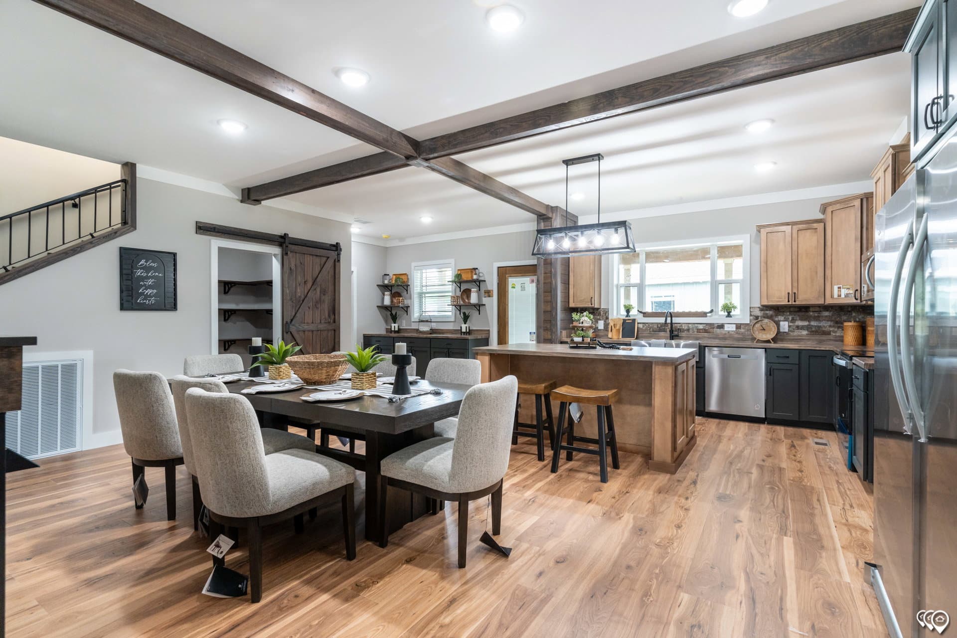 The barndominium kitchen home features