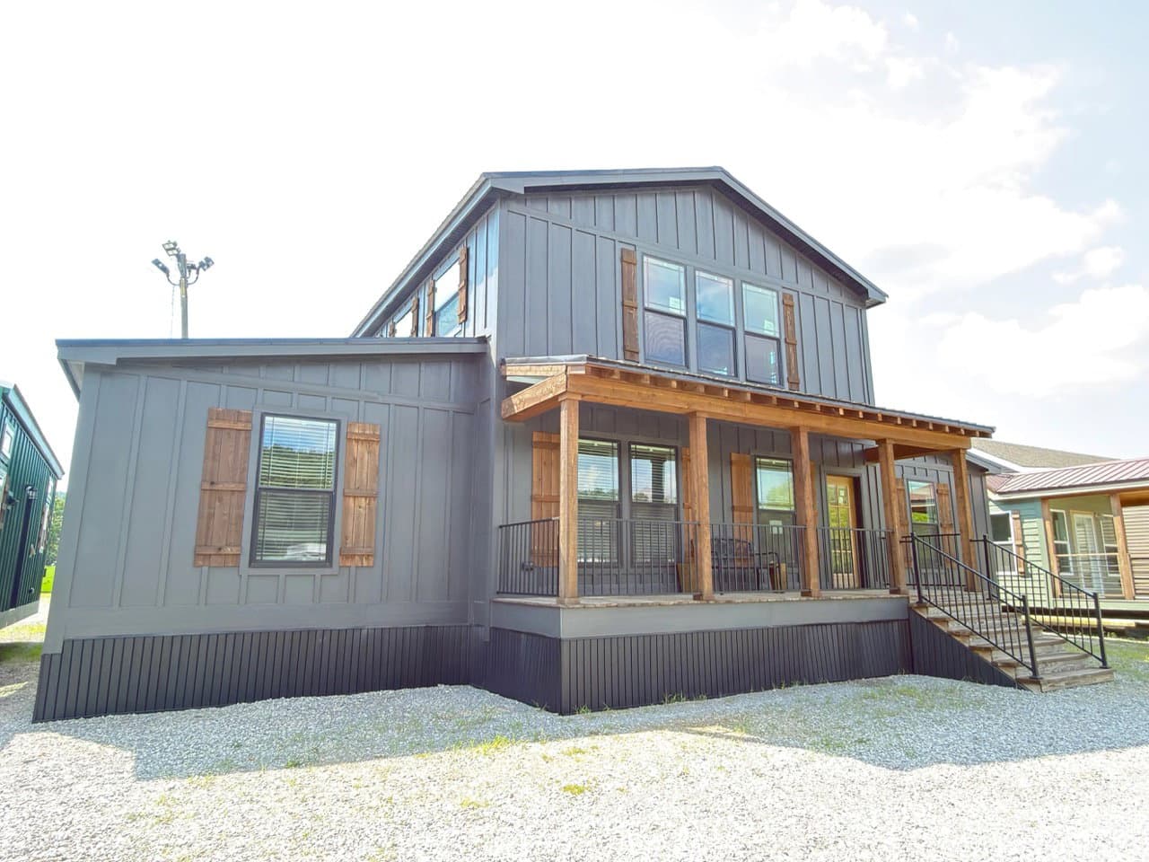 The barndominium hero, elevation, and exterior home features