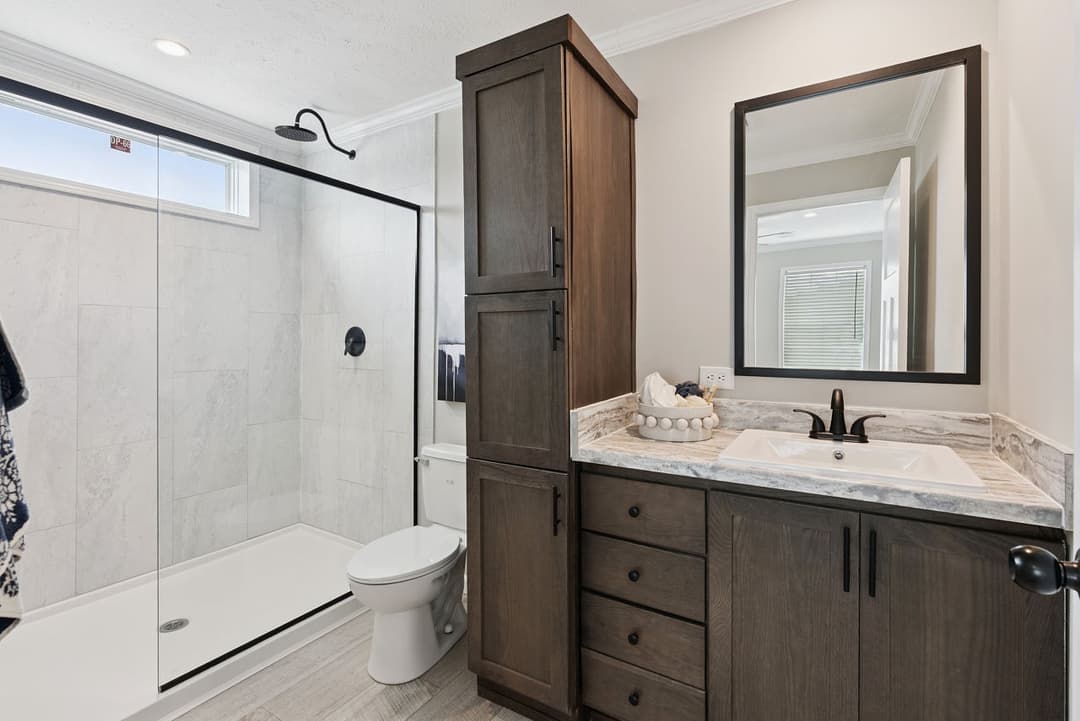 Driftwood cottage bathroom home features