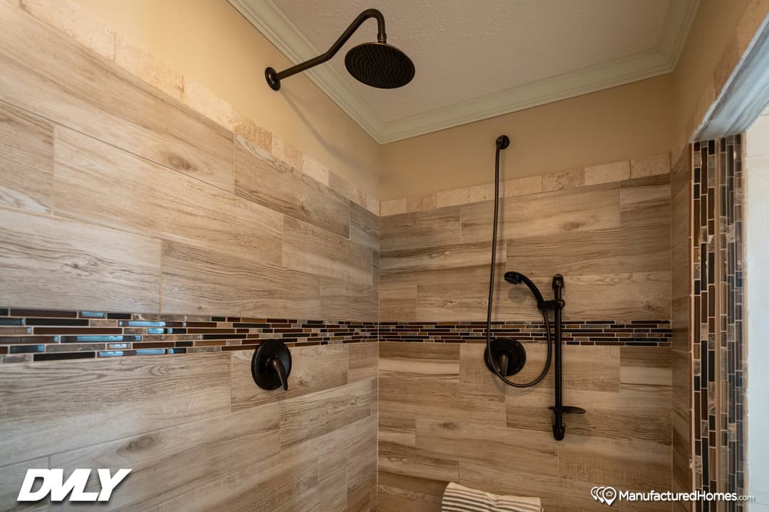 The adriel corner ½ rock fireplace bathroom home features