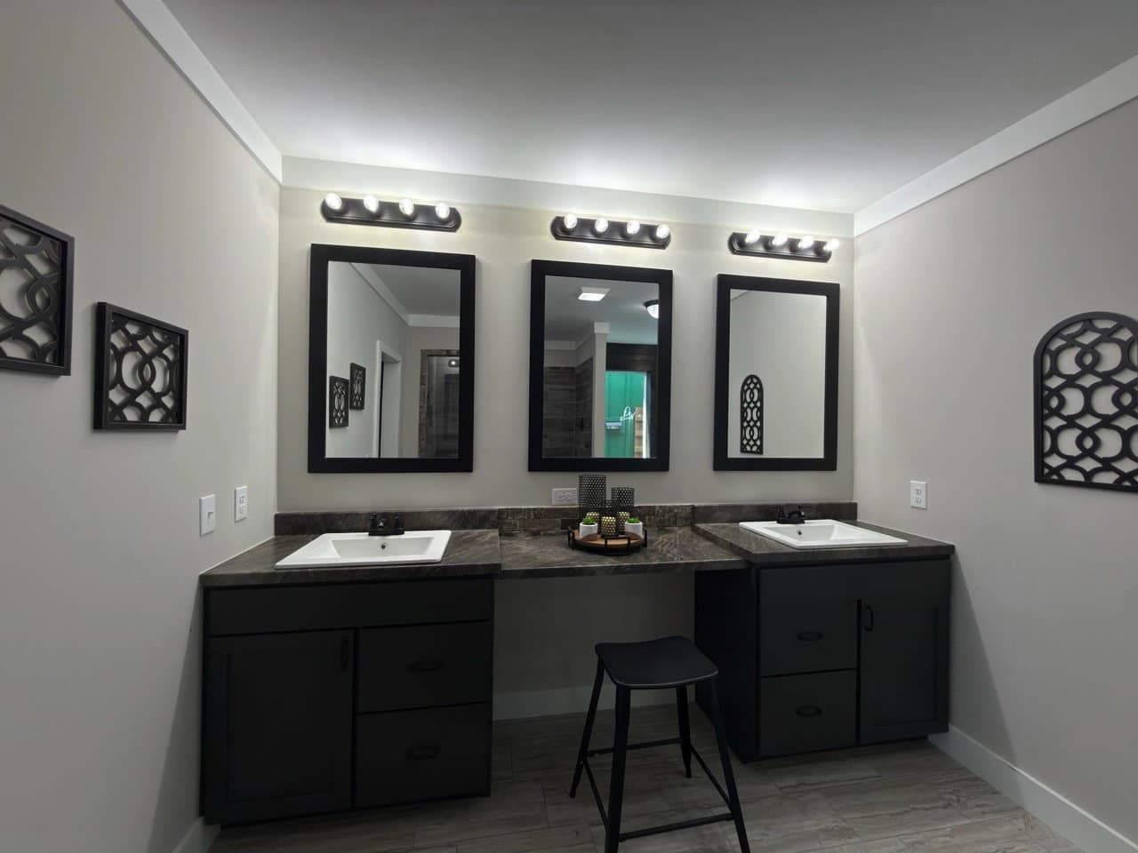 The barndominium 2 bathroom home features