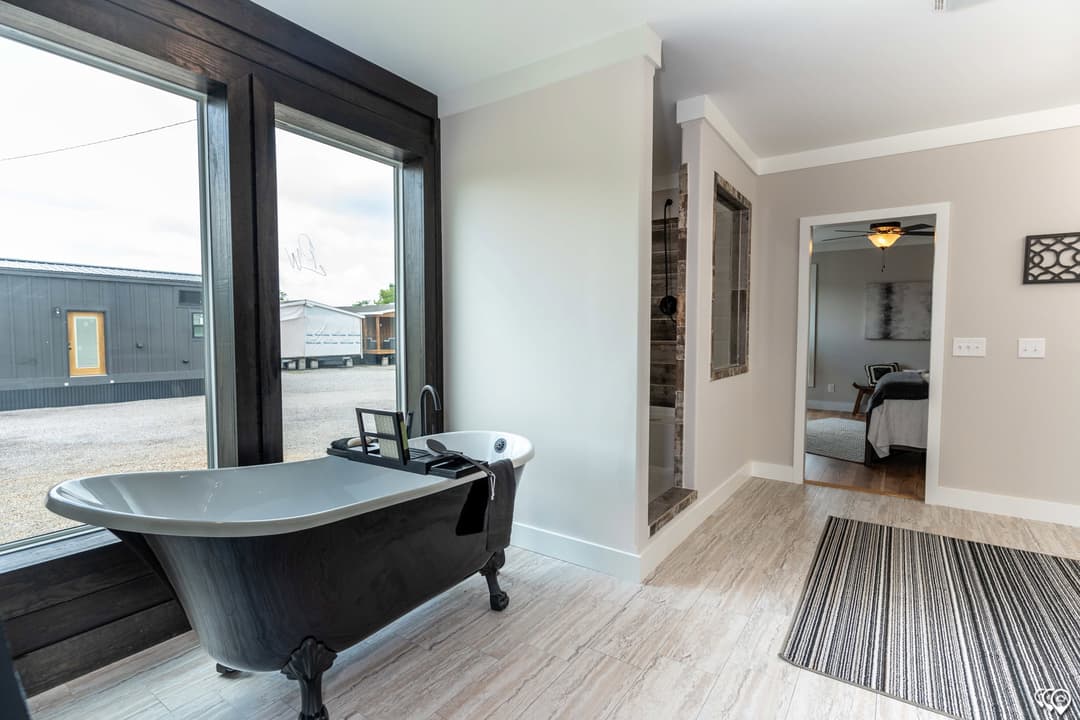 The barndominium bathroom home features