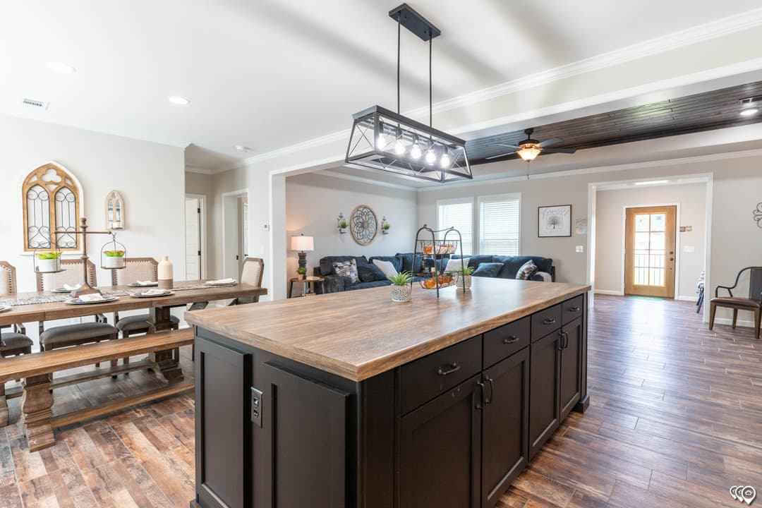 The woodside kitchen home features