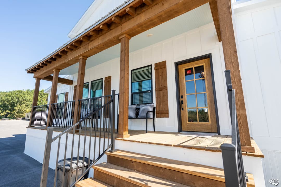 The barndominium 2 elevation and exterior home features
