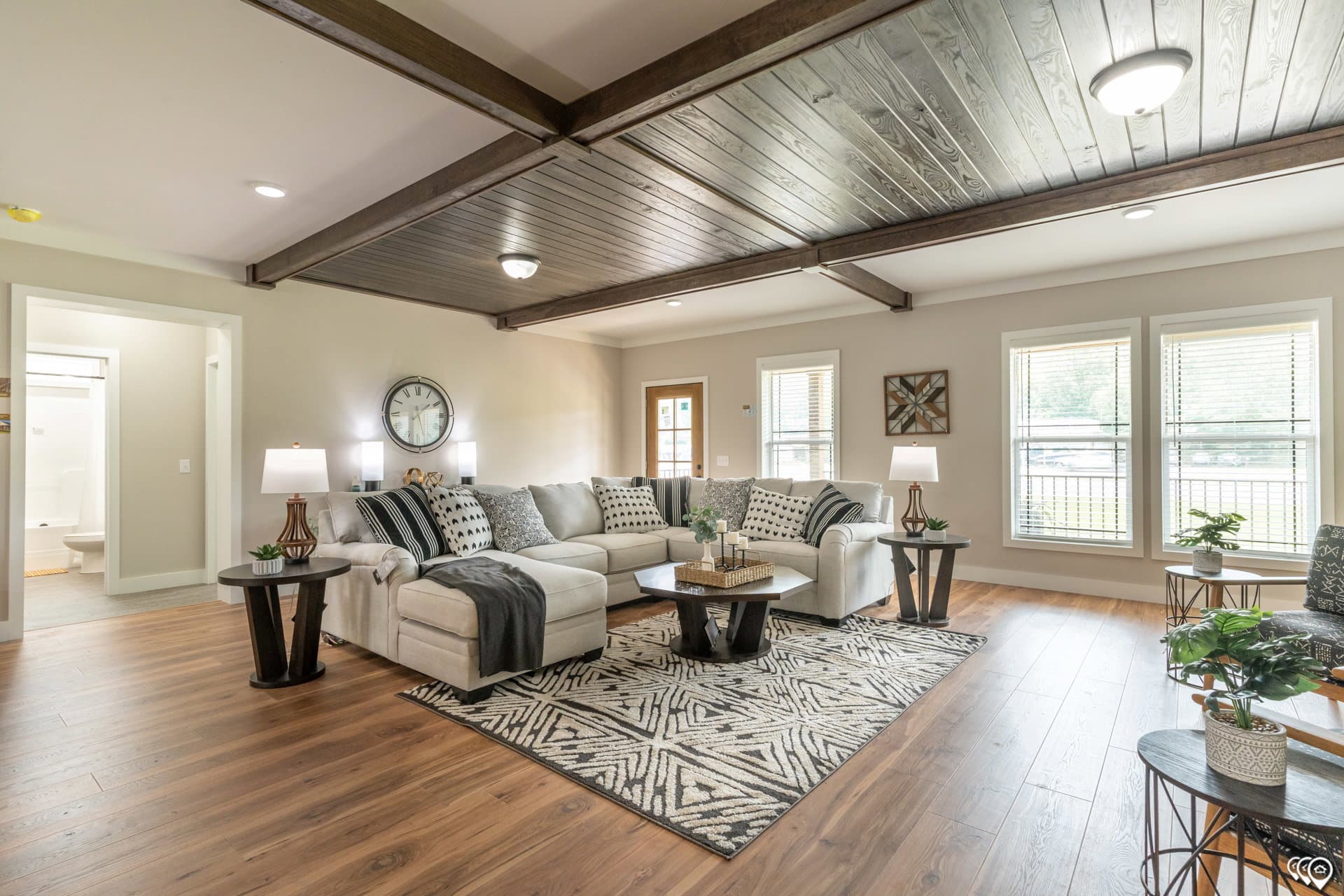The barndominium interior home features
