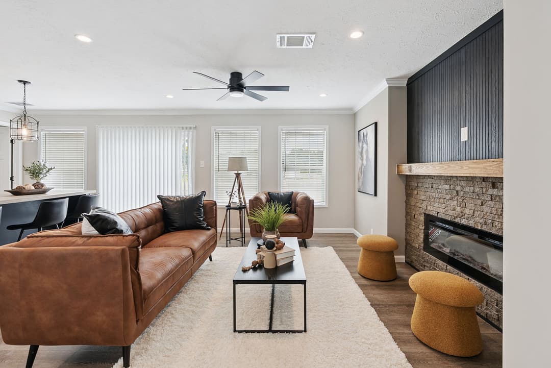 Blue sky interior home features