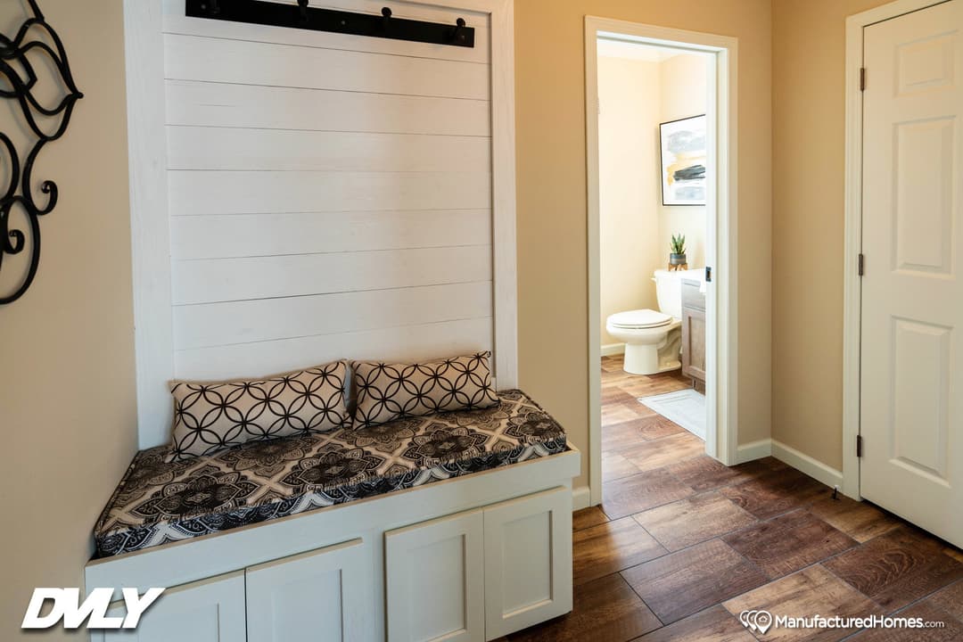 The adriel corner ½ rock fireplace interior home features