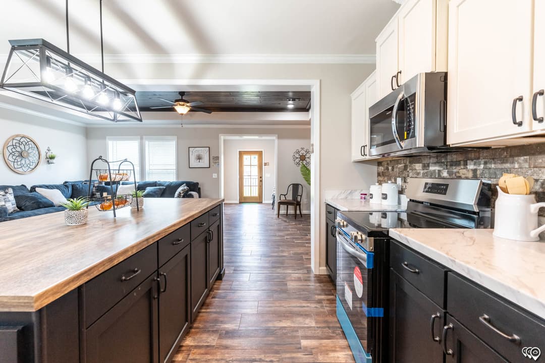 The woodside kitchen home features