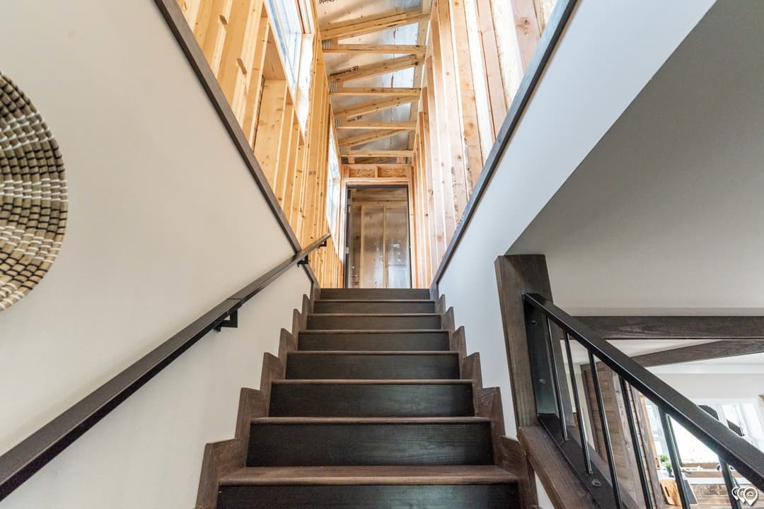 The barndominium interior home features